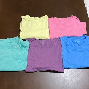 Large fresh clean tees 5 pack summer colors